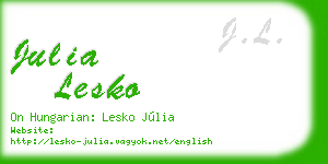 julia lesko business card